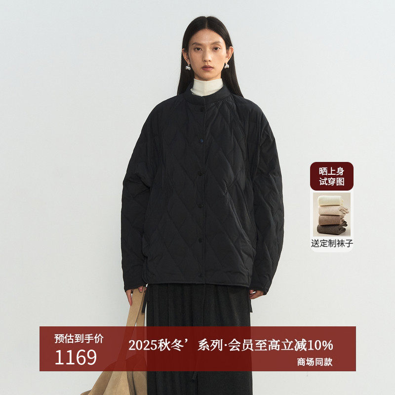 AIRIQI25冬新款菱格羽绒服夹克