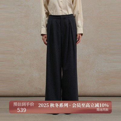 AIRIQI25冬新款经典休闲阔腿长裤