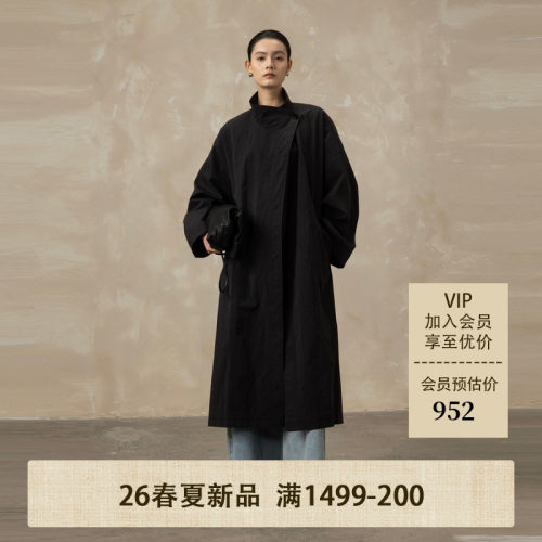 AIRIQI26春新款收腰中长款风衣