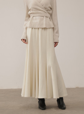 黑标BAIZHUO商场同款25冬新款温柔气质松紧腰鱼尾半身裙AZ54BQ414