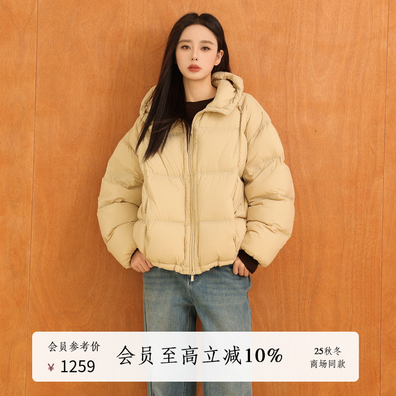 AIRIQI25冬新款连帽百搭羽绒服