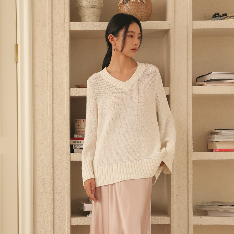 【AIRIQI】商场同款25春新款都市简约慵懒毛织H型针织衫AH51MS348