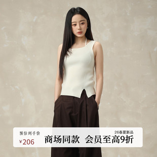 AIRIQI商场同款 休闲简约侧开叉吊带背心女内搭AY61BX326 26春新款