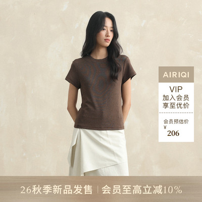 AIRIQI26秋新款短款圆领针织T恤