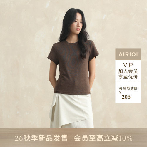 AIRIQI26秋新款短款圆领针织T恤