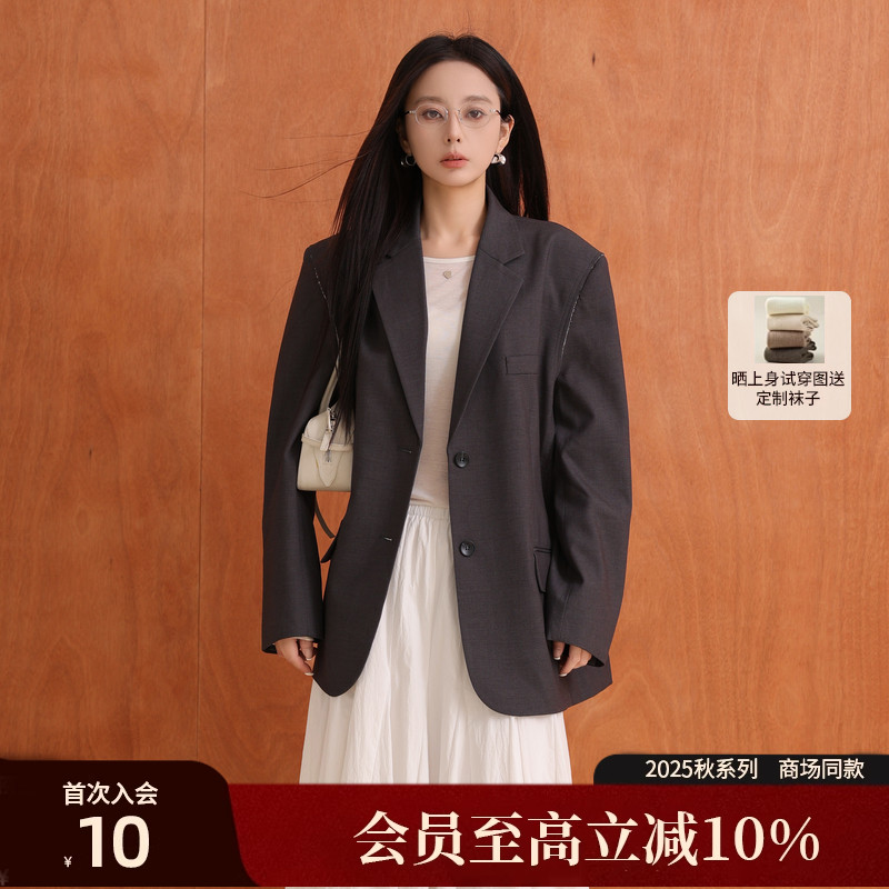 AIRIQI25秋新款廓形西装外套