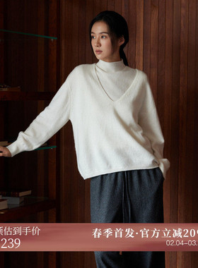 黑标BAIZHUO春季新款休闲层次感背心+毛衣羊毛针织套装AZ44TZ343