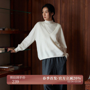 黑标BAIZHUO春季新款休闲层次感背心+毛衣羊毛针织套装AZ44TZ343