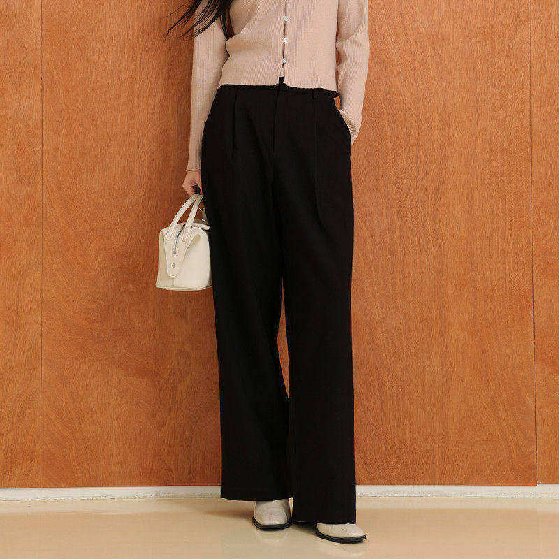 AIRIQI秋季新款休闲通勤百搭设计感垂感羊毛西装休闲裤AI44