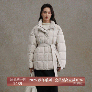 AIRIQI商场同款25冬新款宽松立体高领方格绗缝羽绒服女AX54YR271