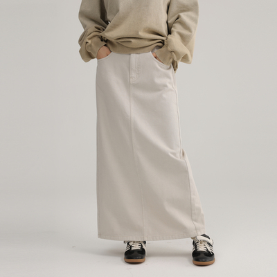 AIRIQI春季新款百搭直筒牛仔半裙