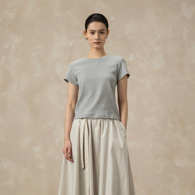 AIRIQI26春新款截短式针织T恤