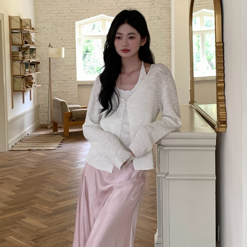 AIRIQI商场同款25春文艺氛围感假两件法式松弛棉感毛衫AH51MS353