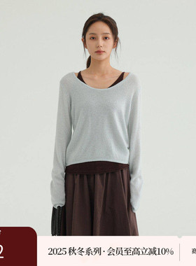 AIRIQI商场同款25秋新款休闲背心+罩衫撞色设计感套装AH53TZ074