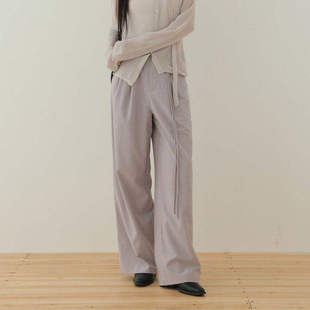 休闲裤 松弛感高腰宽松直筒显瘦阔腿长裤 AH43CK099 新款 AIRIQI秋季