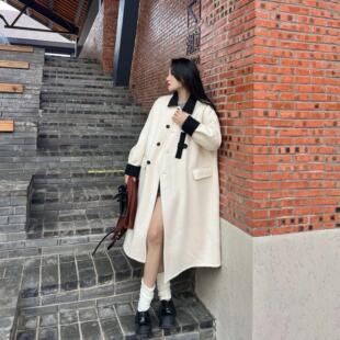 2024新款松弛感双面绵羊毛全毛大衣长毛韩 系宽松版型