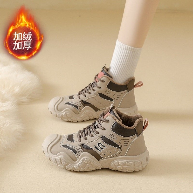 棉鞋女加绒加厚保暖冬季2025新款户外登山鞋防滑高帮休闲女运动鞋,女鞋,棉鞋,淘宝优惠券,粉丝福利购,淘宝优惠卷