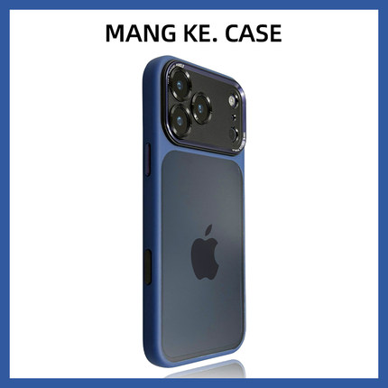 高级透黑适用iphone17手机壳深蓝色苹果17promax保护壳air金属镜头16超好看15奢华14防摔13简约plus抢占先机p