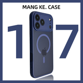 适用新款 17pro iphone手机壳case磁吸深蓝色17promax苹果手机壳橙色16全包15防摔14肤感13潮流12防指纹11高级