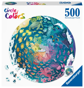 Ravensburger睿思圆形拼图-大海-500片进口拼图益智解压烧脑