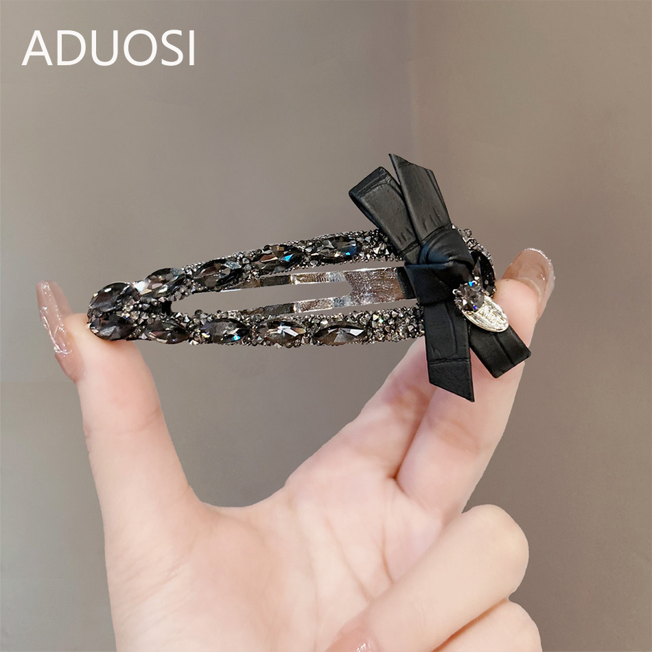 阿朵丝新款蝴蝶结BB夹气质水钻