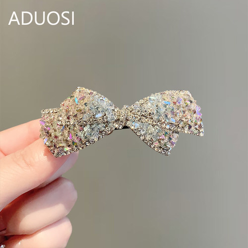 阿朵丝精致满钻蝴蝶结弹簧夹