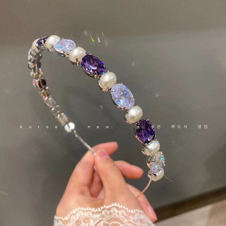 韩国进口高级感珍珠发箍水钻头箍