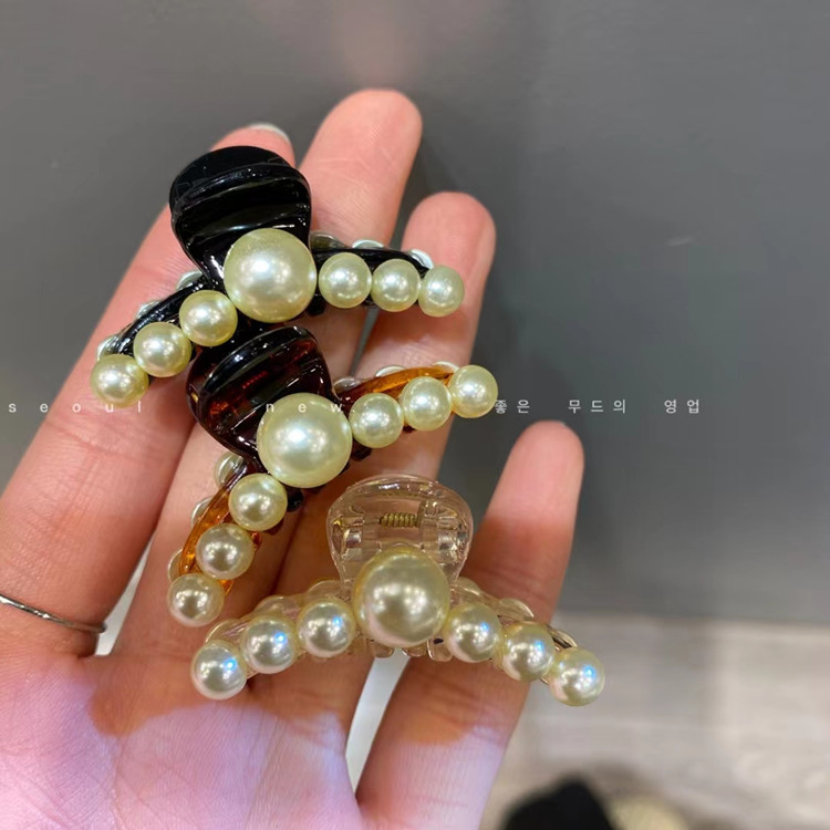 小号抓夹甜美珍珠发卡刘海韩国