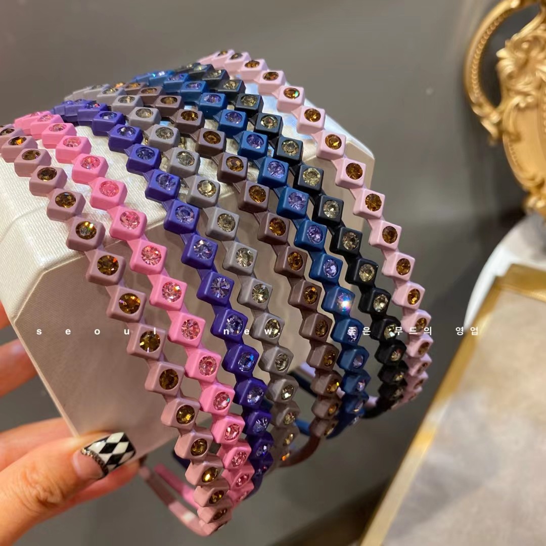 韩国进口简约镶钻细发箍高级感水钻头箍防滑不勒头压发卡发窟头饰