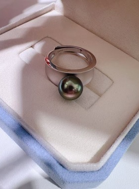 拉丝珍珠戒指配件s925纯银