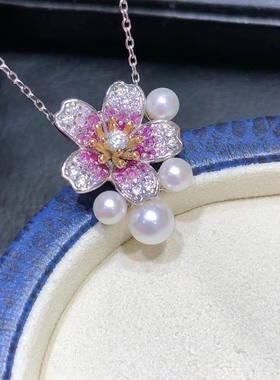 其他女纯银银色吊坠配件樱花国产