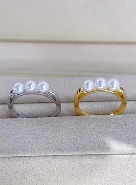 其他女纯银日韩金色戒指配件国产