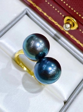 日式进口配件精工珍珠戒指女金色