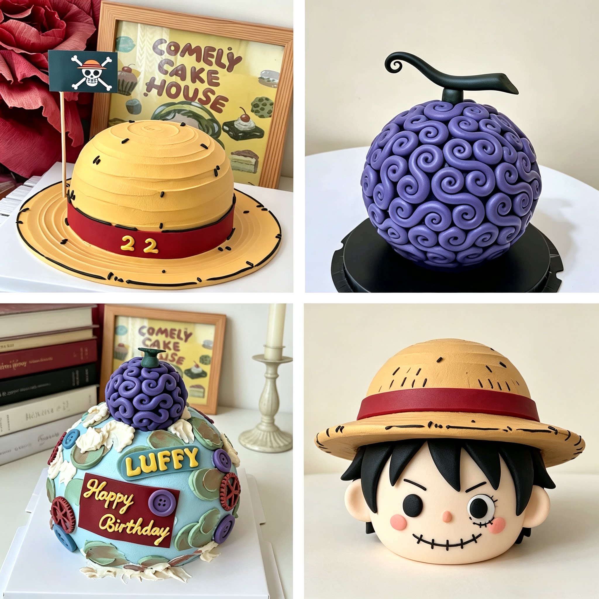 海贼王航海草帽路飞生日蛋糕恶魔果实男孩儿童蛋糕北京同城配送