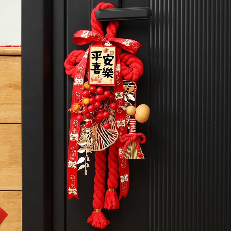 2026新款马年新年过年入户门把手挂饰春节装饰品福字挂件氛围布置
