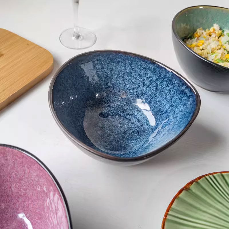 异型碗盘超值清仓 餐具家用复古黑色陶瓷高级感中式沙拉碗微瑕疵