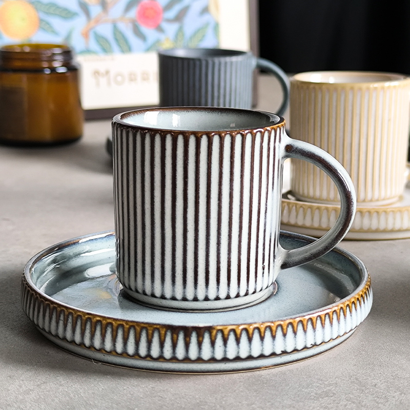 北欧复古咖啡杯碟家用下午茶具套装ins网红精致花茶杯陶瓷杯微瑕