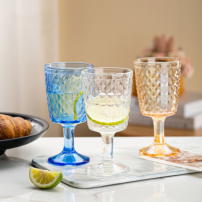 【品质好货】大号轻奢高脚钻石款高脚杯红酒杯果汁杯高颜值大容量