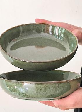19.99两个浅口菜碗 实用复古沙拉碗加厚陶瓷碗汤盘窑变釉餐具微瑕