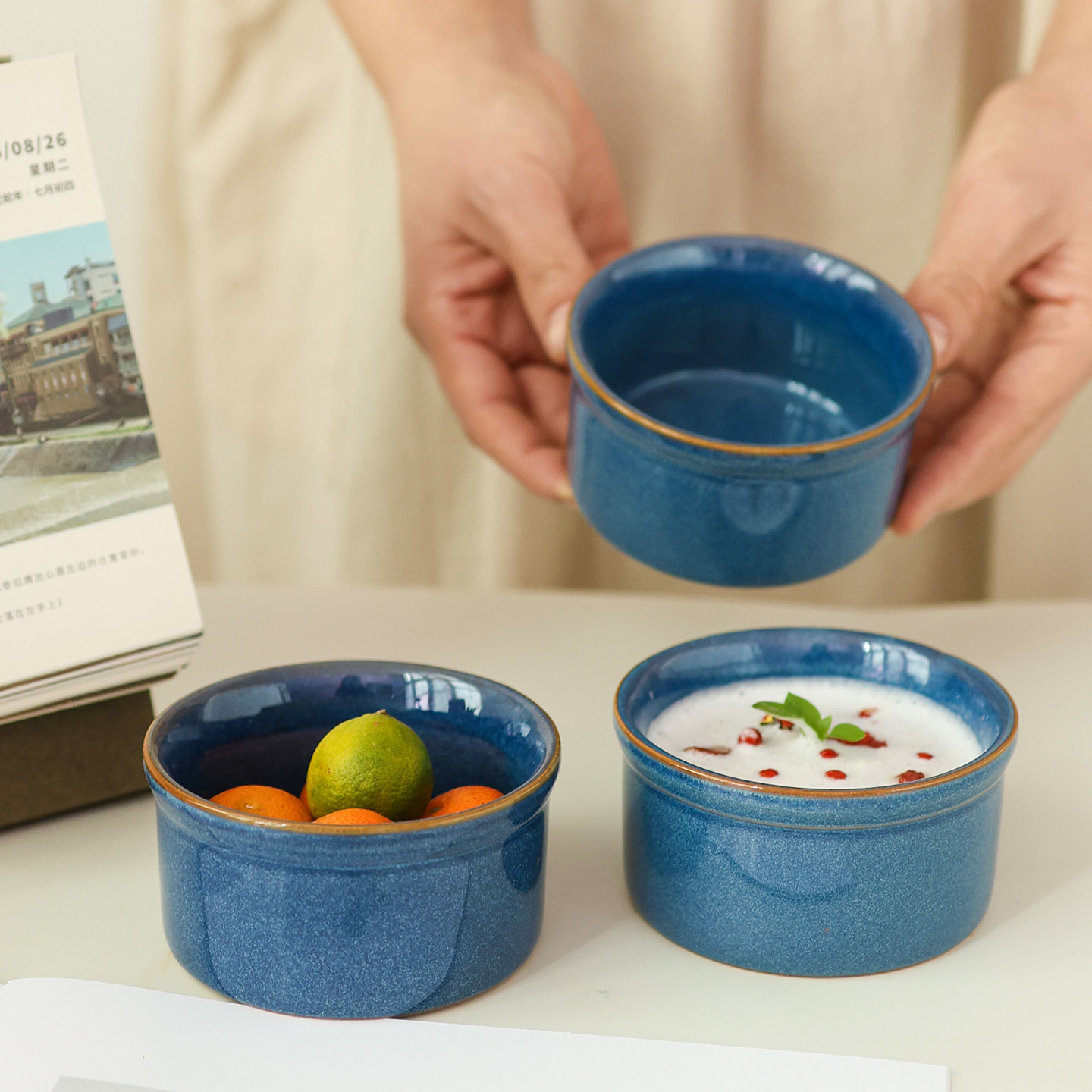 【9.99三个烤碗】空气炸锅烤箱专用碗烘焙甜品陶瓷小碗焦糖布丁碗图片