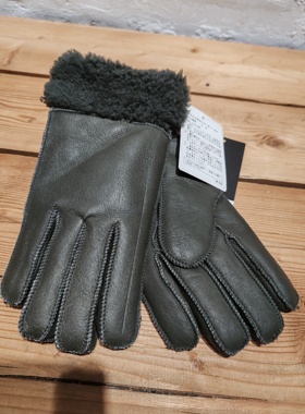 出口日本美利奴羊毛皮毛一体女款手套真毛休闲骑车保暖滑雪手套