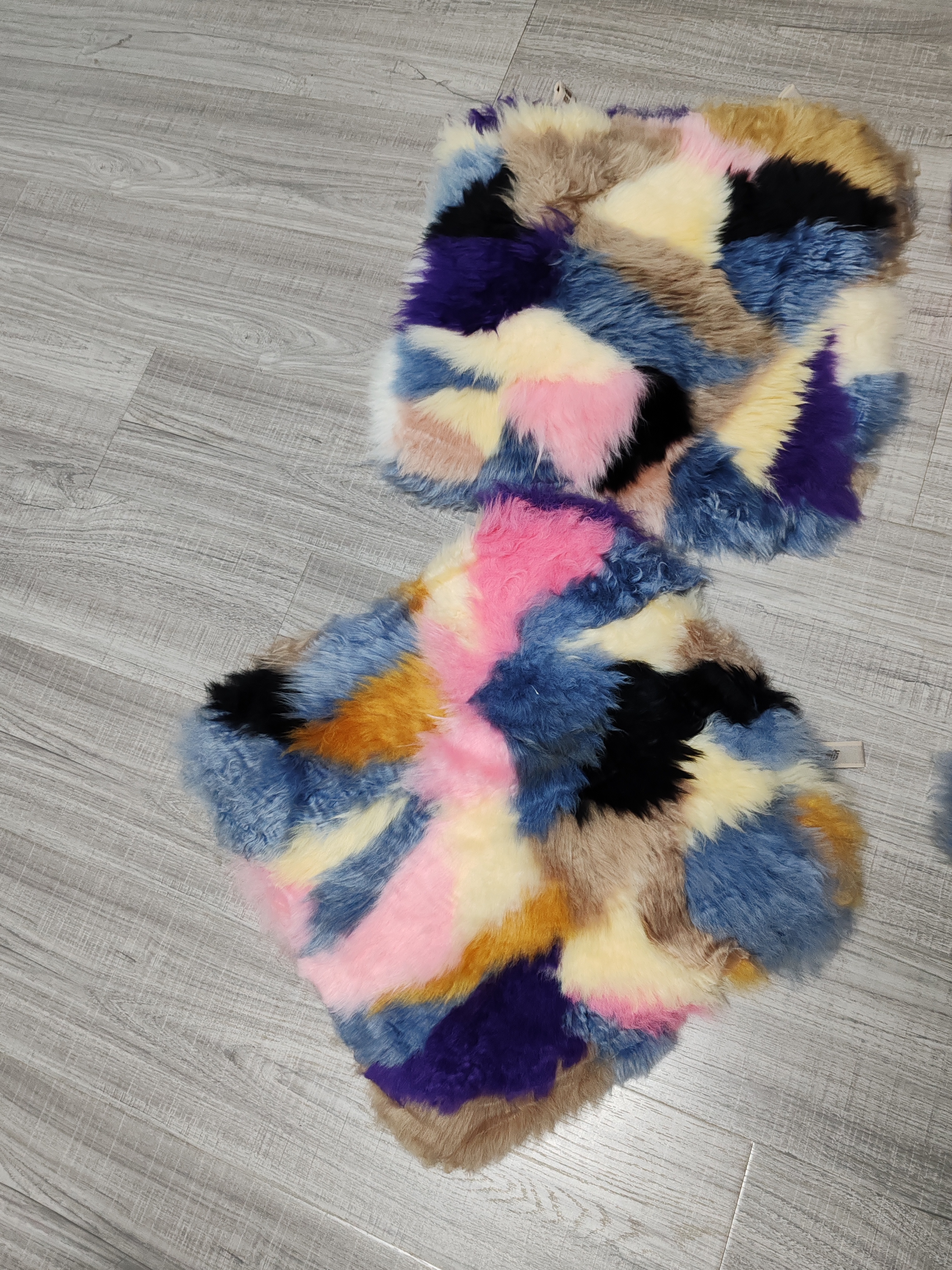 外贸出口托斯卡纳长毛羊毛真毛皮毛一体汽车办公坐垫