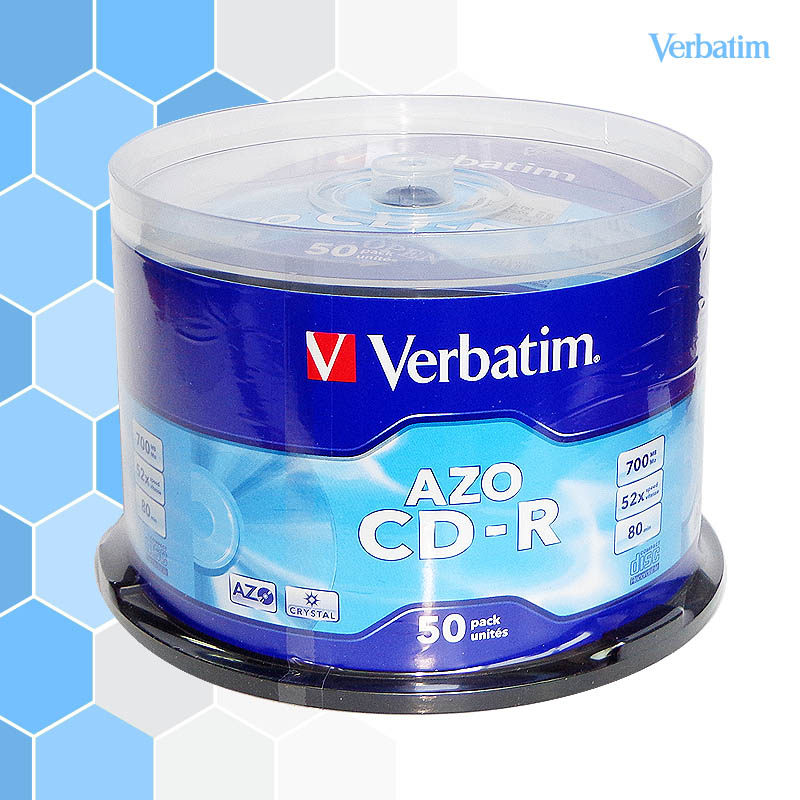 威宝/Verbatim 蓝釉CD-R 52X 50P桶装 AZO浅蓝音乐 CD刻录盘