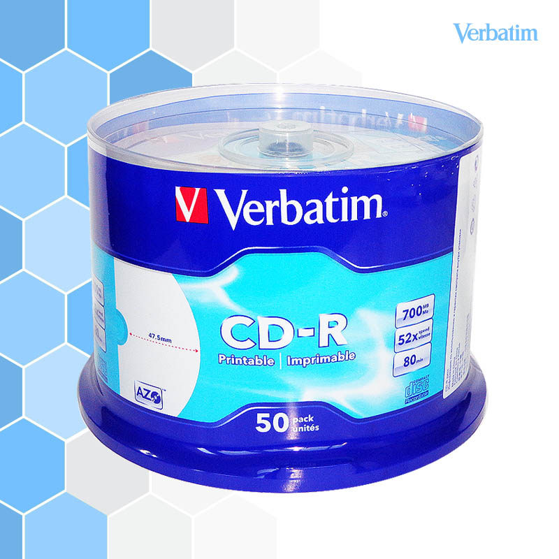 威宝 AZO染料 700M 浅蓝可打印 CD-R 光盘 50片桶装 刻录盘 碟片