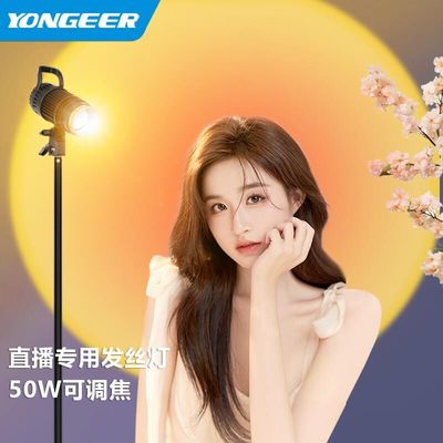 YONGEER发丝灯主播专用补光灯头顶聚光灯直播间背景氛围打光灯神明少女摄影拍照美颜射灯led轮廓顶灯人鱼姬灯