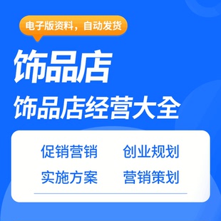 饰品店创业计划书市场调查报告经营管理销售话术营销活动策划