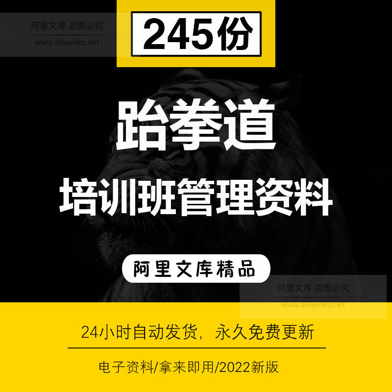 跆拳道培训班艺术培训学校管理资料大全跆拳道技术视频课程资料