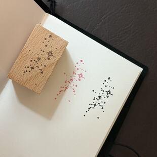 奇思妙想乌几何图案榉木手账ins高颜值文艺简约趣味定制木质印章
