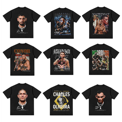 拳击奥利维拉康纳T恤UFC人像印花短袖格斗hiphop上衣纯棉潮流衣服