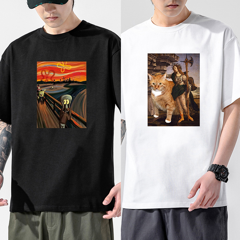 蒙娜丽莎短袖T恤百搭潮流男女